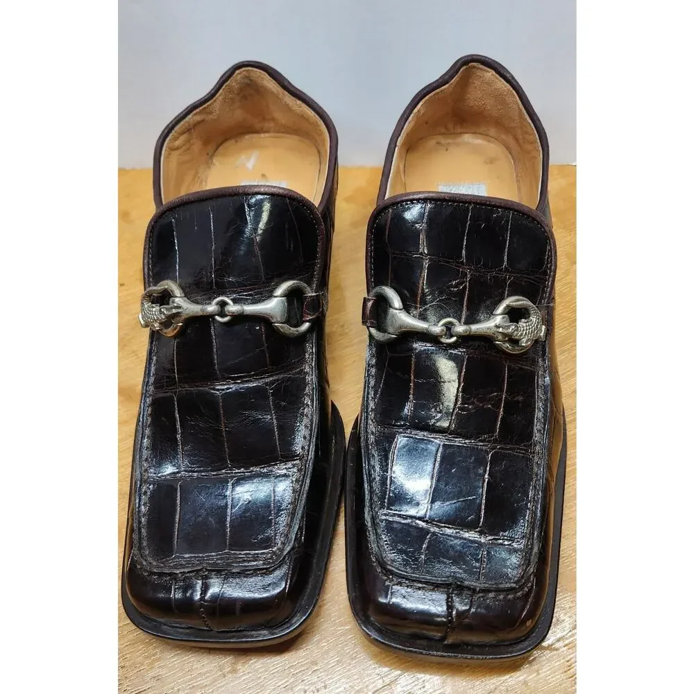 Rare Vtg Women MAURI for DONNA Alligator Loafers from ITALY - Size 9B EUC - Picture 1 of 11